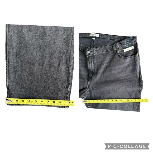 Abercrombie & Fitch Black Grey Curve Love High Rise 90s Relaxed Jeans 36/22R NEW - Picture 10 of 13